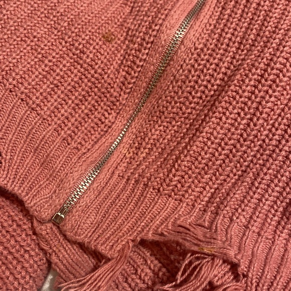 Hooked Up Oversized Cropped Knit Zipper Hoodie - Picture 6 of 11